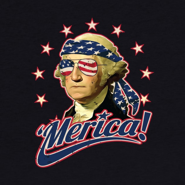 Funny Patriotic President George Washington Merica by hobrath